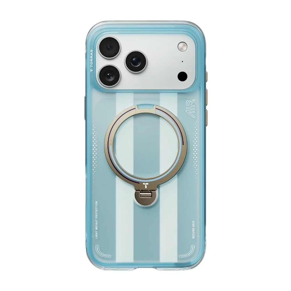Husa de protectie Torras Ostand Q3 Air compatibil cu iPhone 17 Pro / iPhone 18 Pro, Albastru