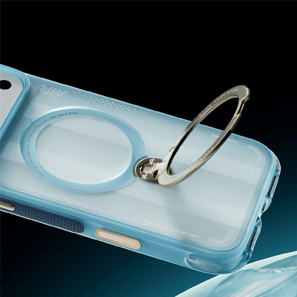 Husa de protectie Torras Ostand Q3 Air compatibil cu iPhone 17 Pro / iPhone 18 Pro, Albastru