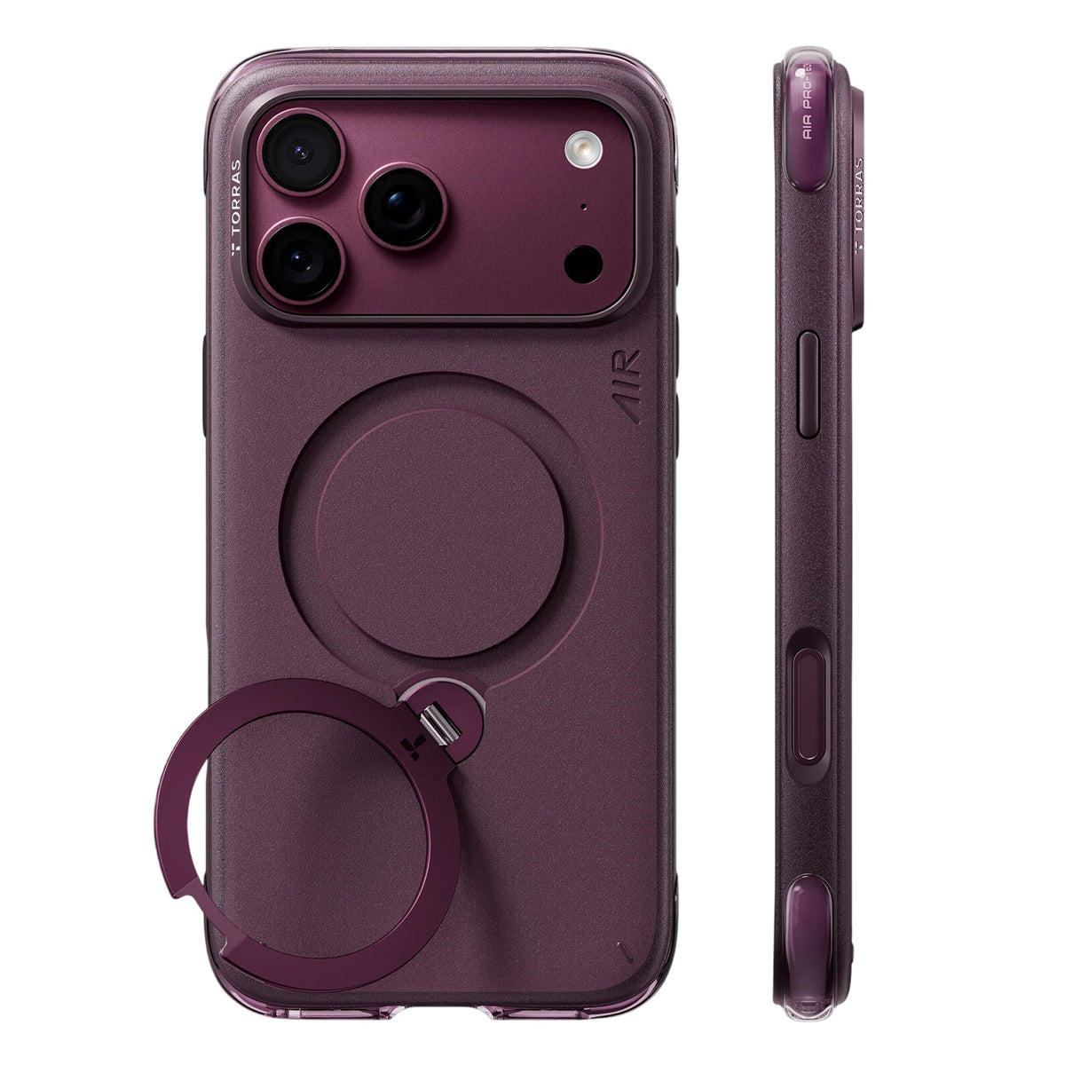 Husa de protectie Torras Ostand Q3 Air Essential compatibil cu iPhone 18 Pro / iPhone 17 Pro, Mov