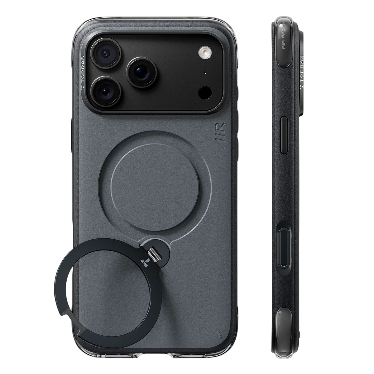 Husa de protectie Torras Ostand Q3 Air Essential compatibil cu iPhone 18 Pro Max / iPhone 17 Pro Max, Negru