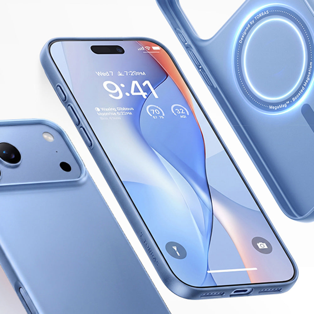 Husa de protectie Torras OriginFit-Mag compatibil cu iPhone 18 Pro Max / iPhone 17 Pro Max, Albastru