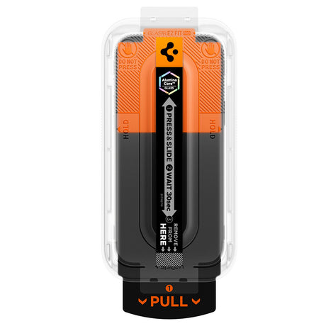Folie de protectie Spigen Glas.tR EZ-FIT Pro HD compatibil cu iPhone 16 Pro / iPhone 17 / iPhone 17 Pro, Transparent