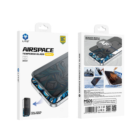 Folie de protectie Lito Airspace Border compatibil cu iPhone 17 Pro / iPhone 18 Pro, Privacy