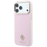 Husa de protectie Guess Saffiano compatibil cu iPhone 17 Pro Max / iPhone 18 Pro Max, Roz