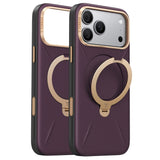 Husa de protectie Torras QPRO Leather Series compatibil cu iPhone 17 Pro / iPhone 18 Pro, Mov