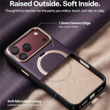 Husa de protectie Torras QPRO Leather Series compatibil cu iPhone 17 Pro / iPhone 18 Pro, Mov