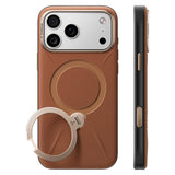 Husa de protectie Torras QPRO Leather Series compatibil cu iPhone 17 Pro / iPhone 18 Pro, Maro