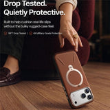 Husa de protectie Torras QPRO Leather Series compatibil cu iPhone 18 Pro Max / iPhone 17 Pro Max, Maro