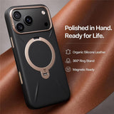 Husa de protectie Torras QPRO Leather Series compatibil cu iPhone 17 Pro / iPhone 18 Pro, Negru