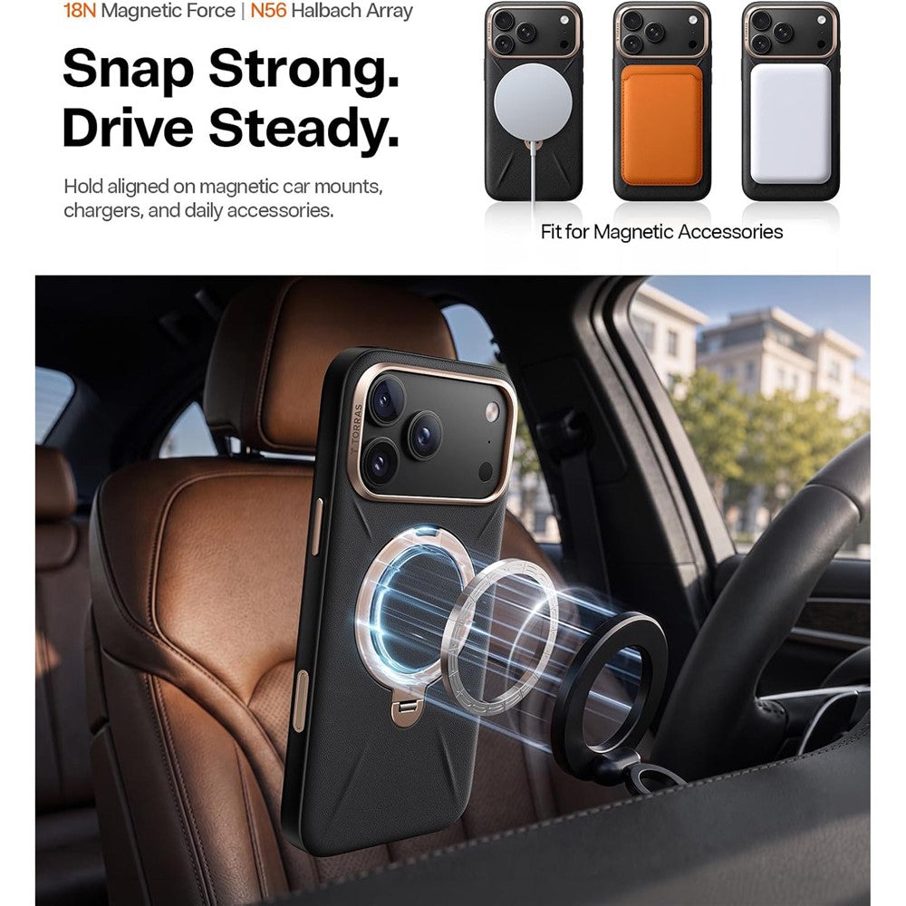 Husa de protectie Torras QPRO Leather Series compatibil cu iPhone 18 Pro Max / iPhone 17 Pro Max, Negru