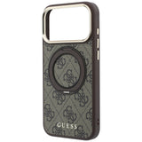 Husa de protectie Guess Ring Stand 360 compatibil cu iPhone 18 Pro / iPhone 17 Pro, Maro