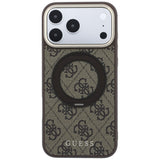 Husa de protectie Guess Ring Stand 360 compatibil cu iPhone 18 Pro / iPhone 17 Pro, Maro