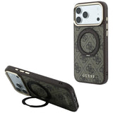Husa de protectie Guess Ring Stand 360 compatibil cu iPhone 18 Pro / iPhone 17 Pro, Maro