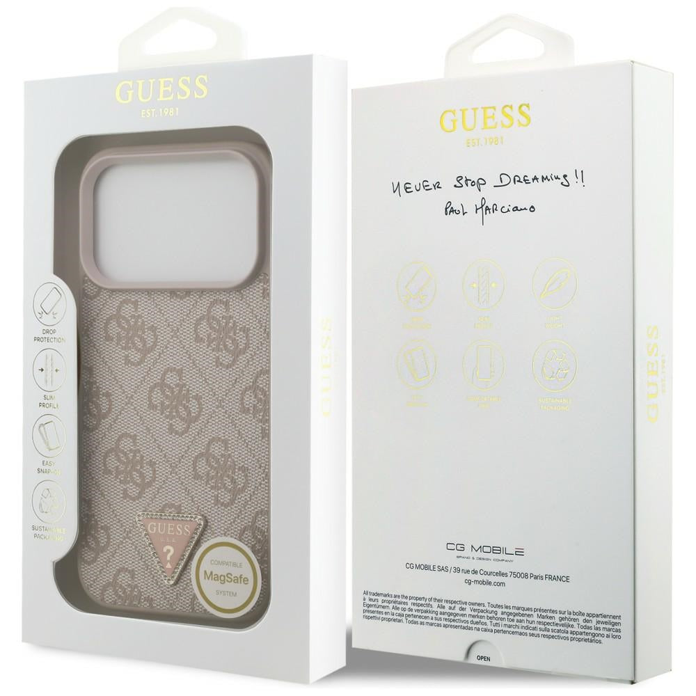 Husa de protectie Guess Leather 4G compatibil cu iPhone 18 Pro / iPhone 17 Pro, Roz