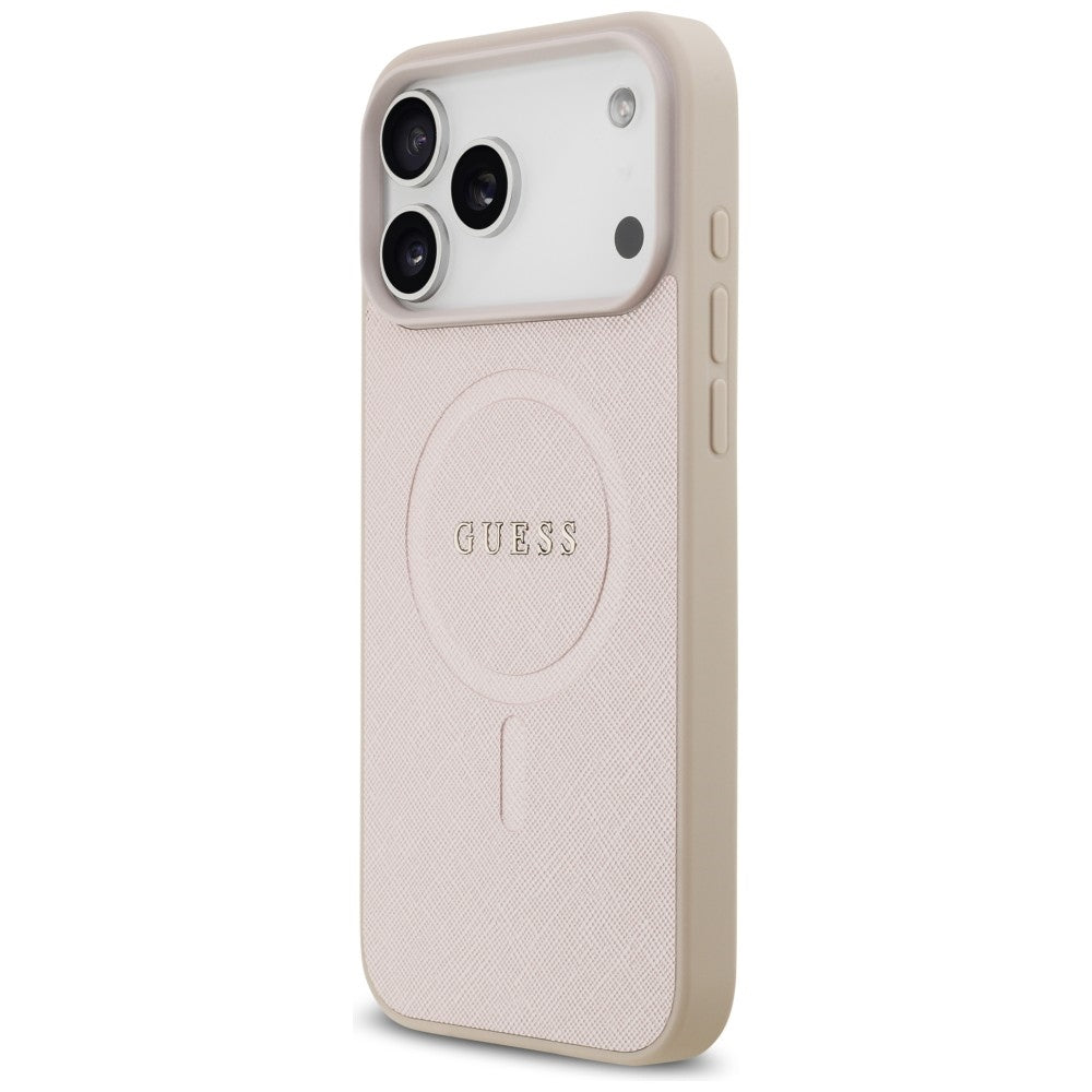 Husa de protectie Guess Saffiano compatibil cu iPhone 18 Pro Max / iPhone 17 Pro Max, Roz