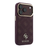 Husa de protectie Guess Peony 4G compatibil cu iPhone 18 Pro Max / iPhone 17 Pro Max, Bordo