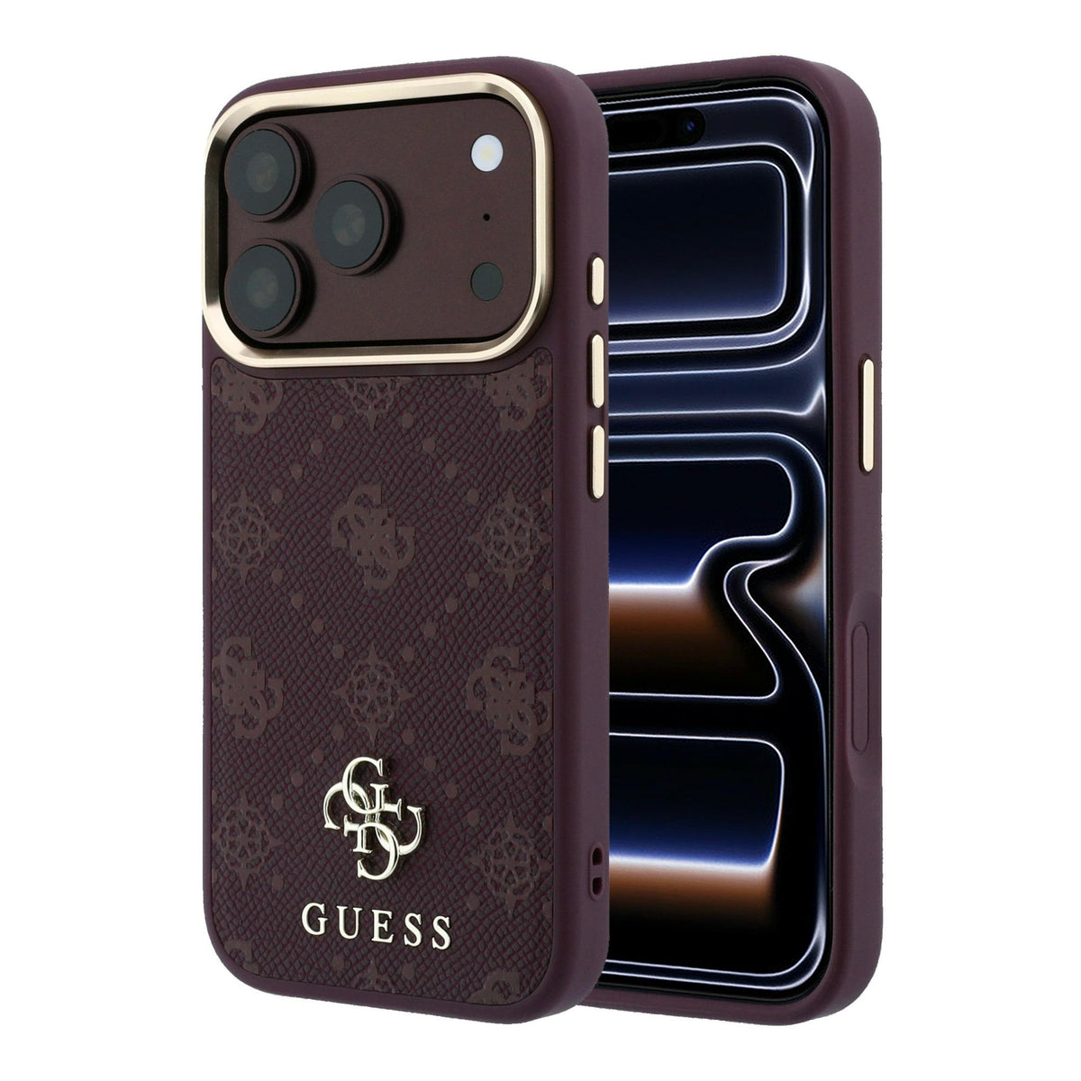 Husa de protectie Guess Peony 4G compatibil cu iPhone 18 Pro Max / iPhone 17 Pro Max, Bordo
