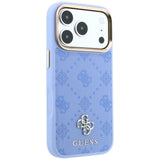 Husa de protectie Guess Peony 4G compatibil cu iPhone 18 Pro Max / iPhone 17 Pro Max, Albastru