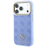 Husa de protectie Guess Peony 4G compatibil cu iPhone 18 Pro Max / iPhone 17 Pro Max, Albastru