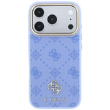 Husa de protectie Guess Peony 4G compatibil cu iPhone 18 Pro Max / iPhone 17 Pro Max, Albastru