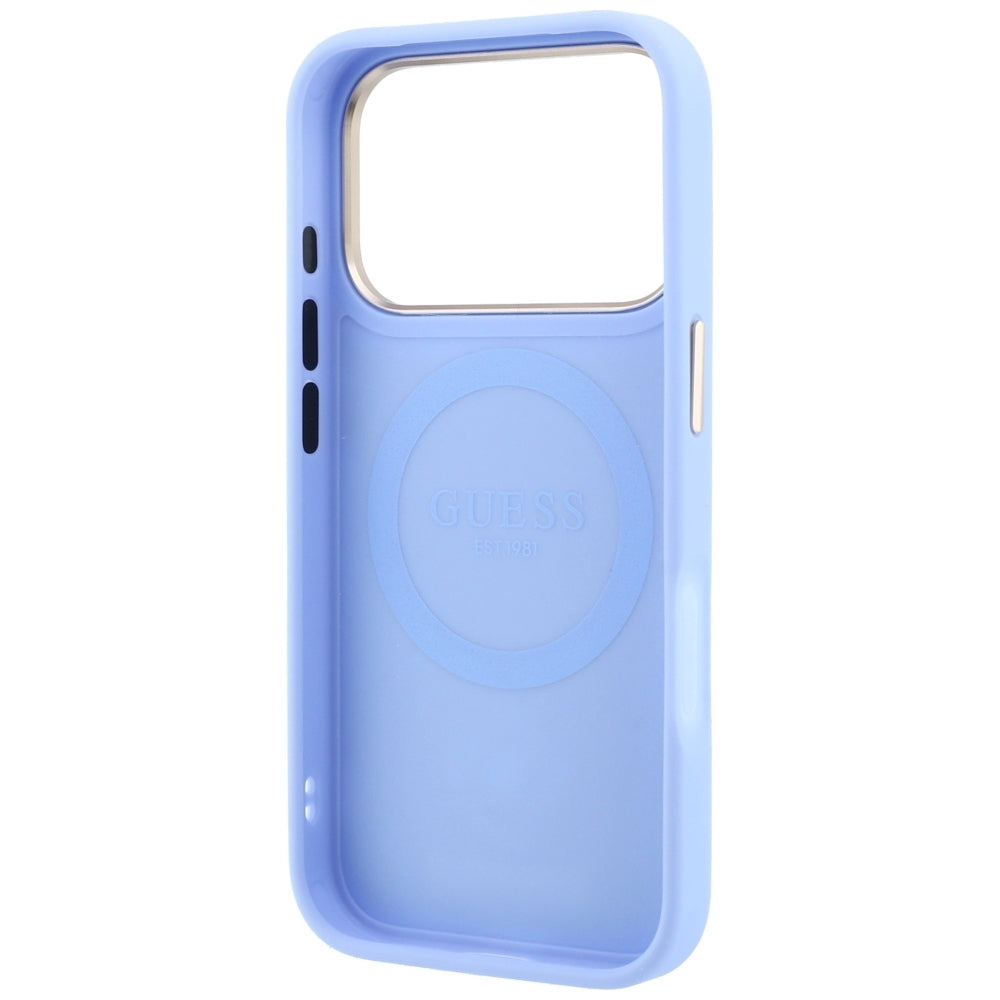 Husa de protectie Guess Peony 4G compatibil cu iPhone 18 Pro Max / iPhone 17 Pro Max, Albastru