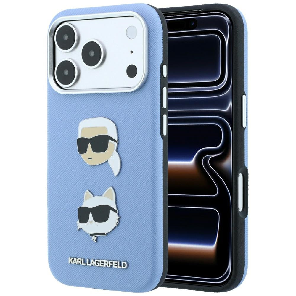 Husa de protectie Karl Lagerfeld Saffiano compatibil cu iPhone 17 Pro Max / iPhone 18 Pro Max, Albastru