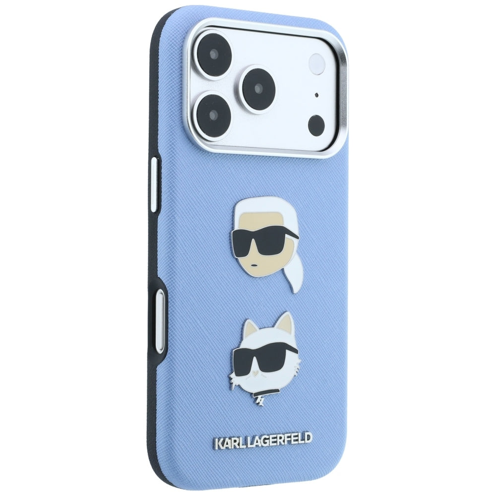 Husa de protectie Karl Lagerfeld Saffiano compatibil cu iPhone 17 Pro Max / iPhone 18 Pro Max, Albastru