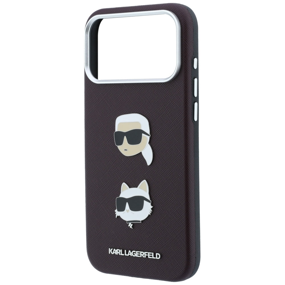 Husa de protectie Karl Lagerfeld Saffiano compatibil cu iPhone 18 Pro / iPhone 17 Pro, Bordo