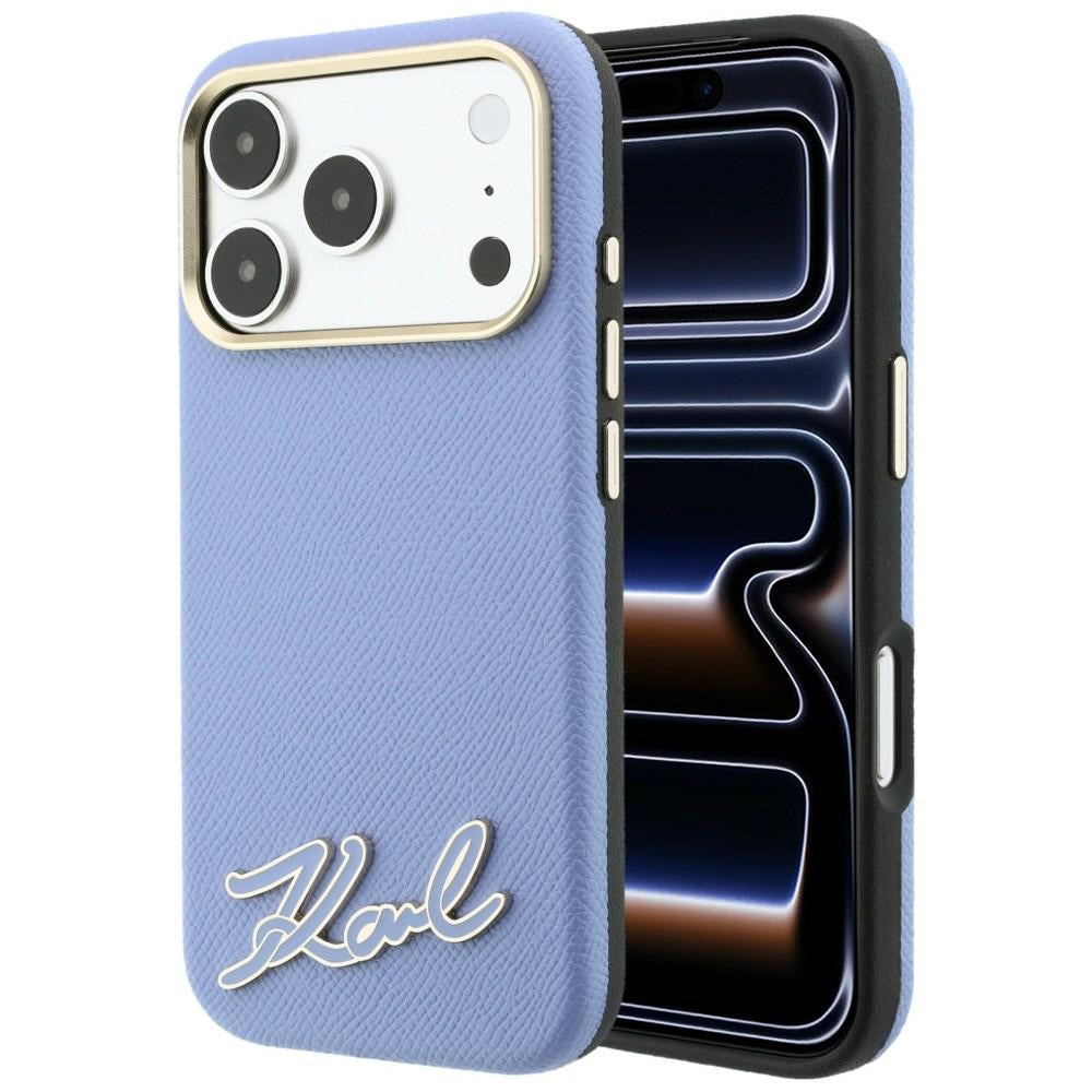 Husa de protectie Karl Lagerfeld compatibil cu iPhone 18 Pro / iPhone 17 Pro, Albastru