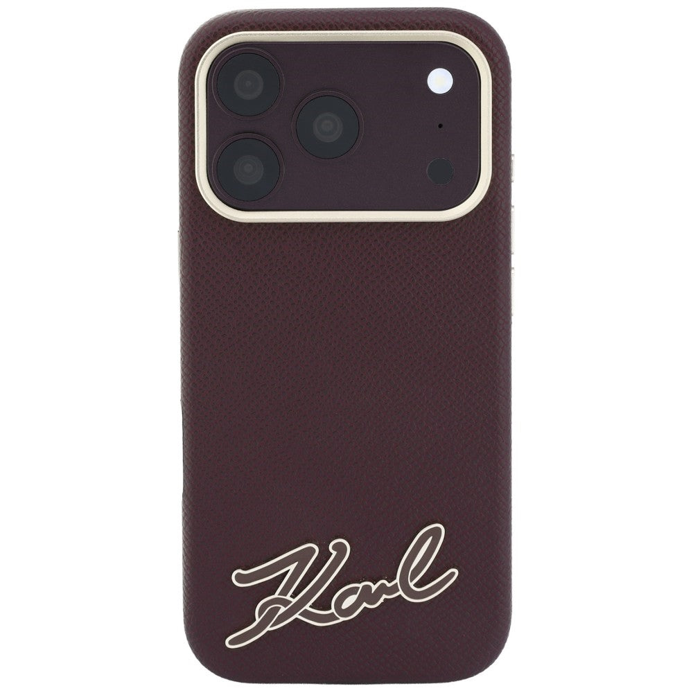 Husa de protectie Karl Lagerfeld compatibil cu iPhone 17 Pro Max / iPhone 18 Pro Max, Bordo