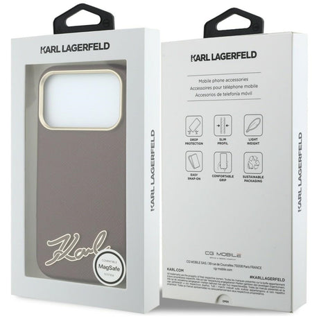Husa de protectie Karl Lagerfeld compatibil cu iPhone 17 Pro Max / iPhone 18 Pro Max, Bordo