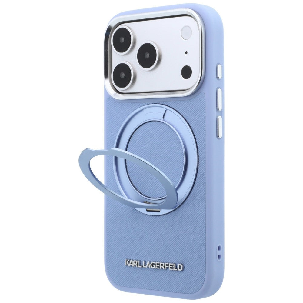 Husa de protectie Karl Lagerfeld Saffiano compatibil cu iPhone 18 Pro / iPhone 17 Pro, Albastru
