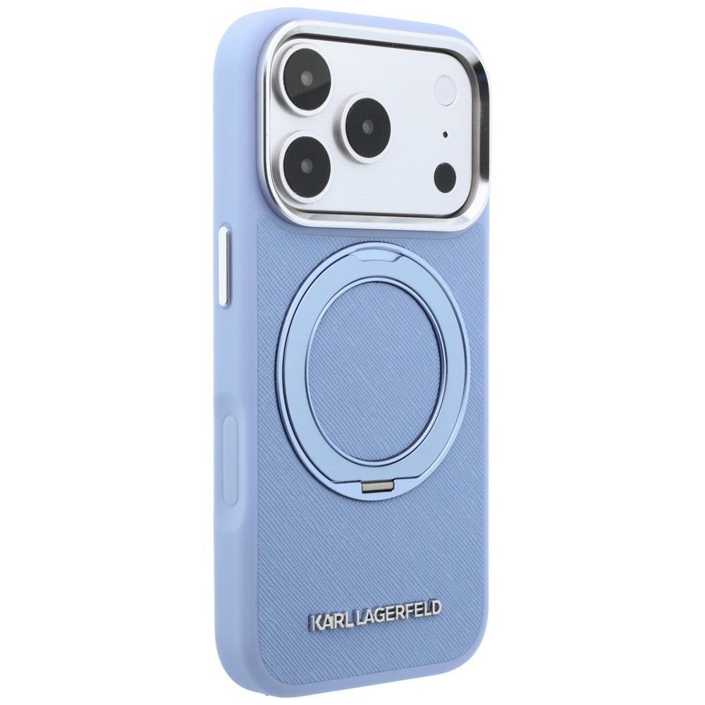 Husa de protectie Karl Lagerfeld Saffiano compatibil cu iPhone 18 Pro / iPhone 17 Pro, Albastru