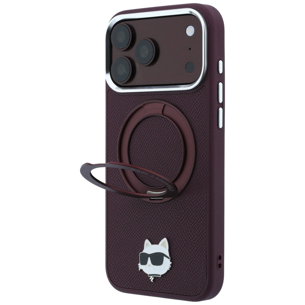 Husa de protectie Karl Lagerfeld Saffiano compatibil cu iPhone 18 Pro / iPhone 17 Pro, Bordo