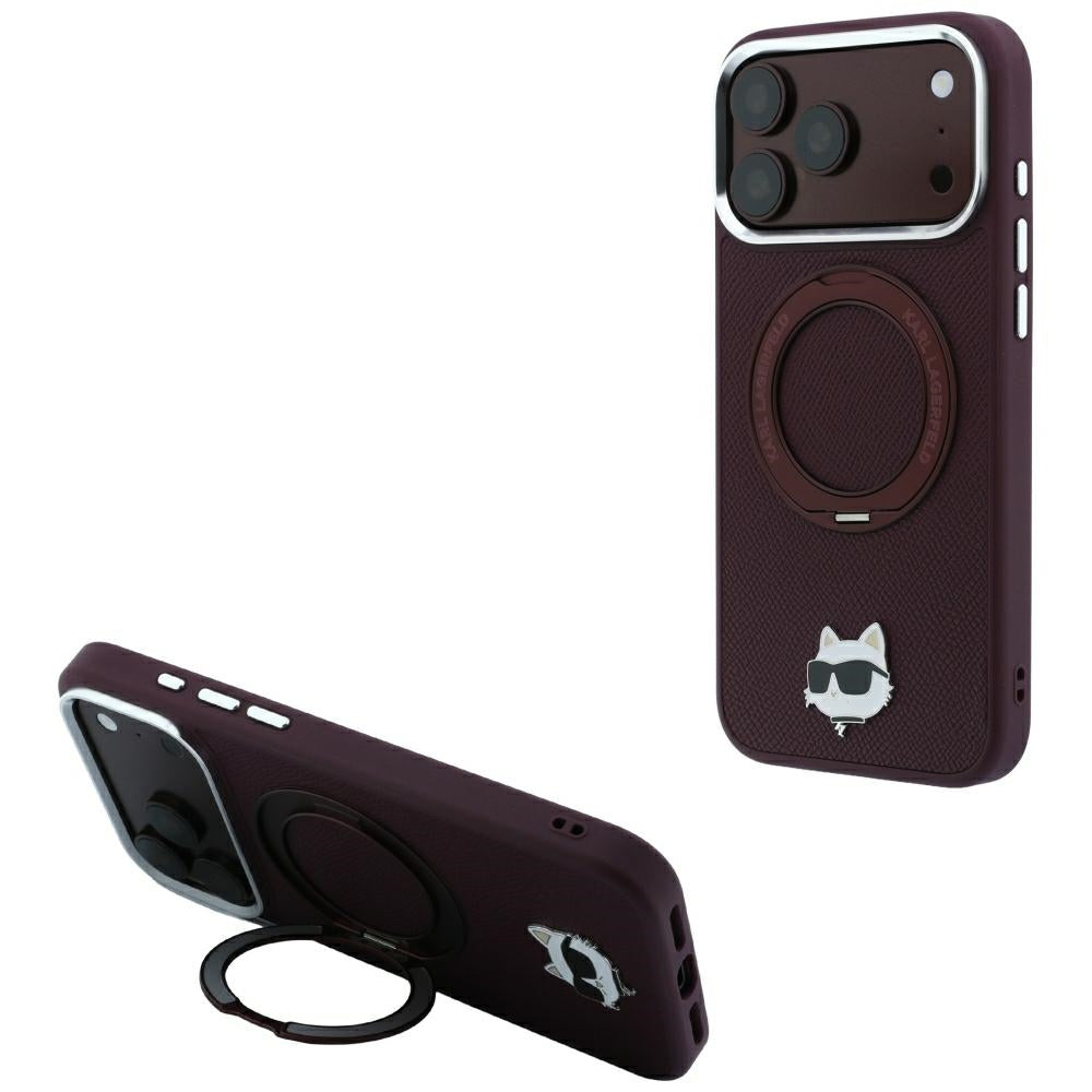 Husa de protectie Karl Lagerfeld Saffiano compatibil cu iPhone 18 Pro / iPhone 17 Pro, Bordo