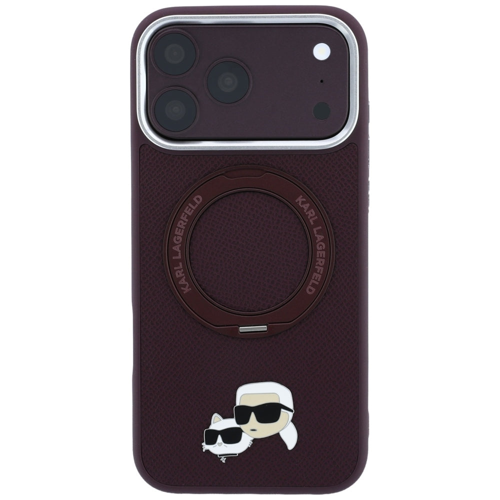 Husa de protectie Karl Lagerfeld Saffiano compatibil cu iPhone 18 Pro / iPhone 17 Pro, Bordo