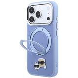 Husa de protectie Karl Lagerfeld Saffiano compatibil cu iPhone 18 Pro / iPhone 17 Pro, Albastru