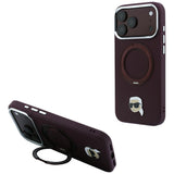 Husa de protectie Karl Lagerfeld Saffiano compatibil cu iPhone 18 Pro / iPhone 17 Pro, Bordo