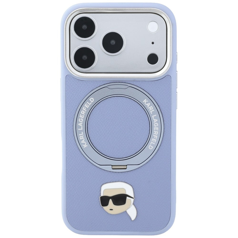 Husa de protectie Karl Lagerfeld Saffiano compatibil cu iPhone 18 Pro / iPhone 17 Pro, Albastru