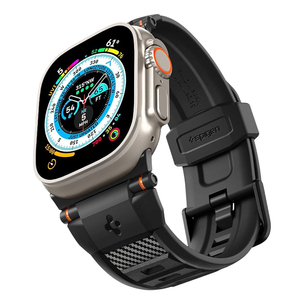 Curea smartwatch Spigen Rugged Band Ultra compatibil cu Apple Watch 6 / 12 / SE 3, Negru