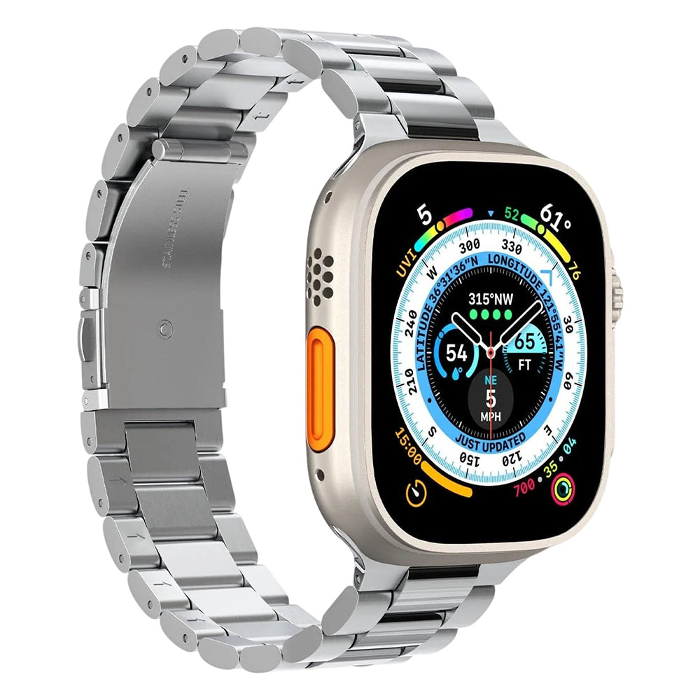 Curea pentru Apple Watch 12/11/10/9/8/7/SE (3/2/1 Gen)/6/5/4/(44mm/45mm)/ Ultra 4/3/2/1 (46mm/49mm) - Spigen Modern Fit 316L (AMP06356) - Silver