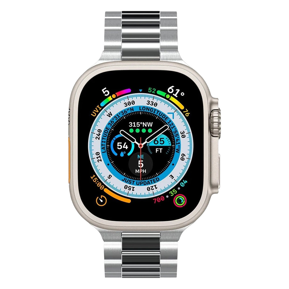 Curea pentru Apple Watch 12/11/10/9/8/7/SE (3/2/1 Gen)/6/5/4/(44mm/45mm)/ Ultra 4/3/2/1 (46mm/49mm) - Spigen Modern Fit 316L (AMP06356) - Silver