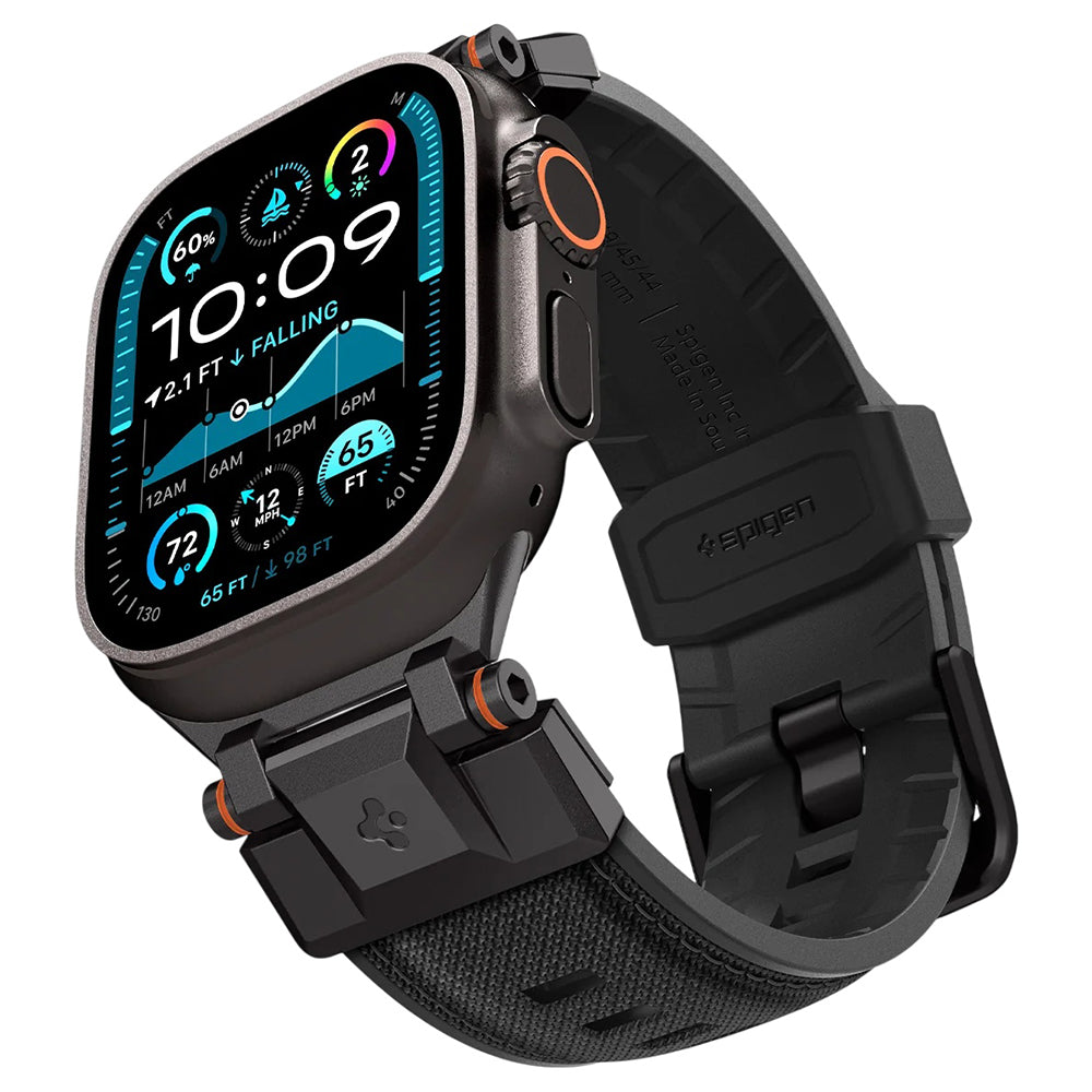 Curea pentru Apple Watch 12/11/10/9/8/7/SE (3/2/1 Gen)/6/5/4/(44mm/45mm)/ Ultra 4/3/2/1 (46mm/49mm) - Spigen DuraPro Armor (AMP06065) - Black