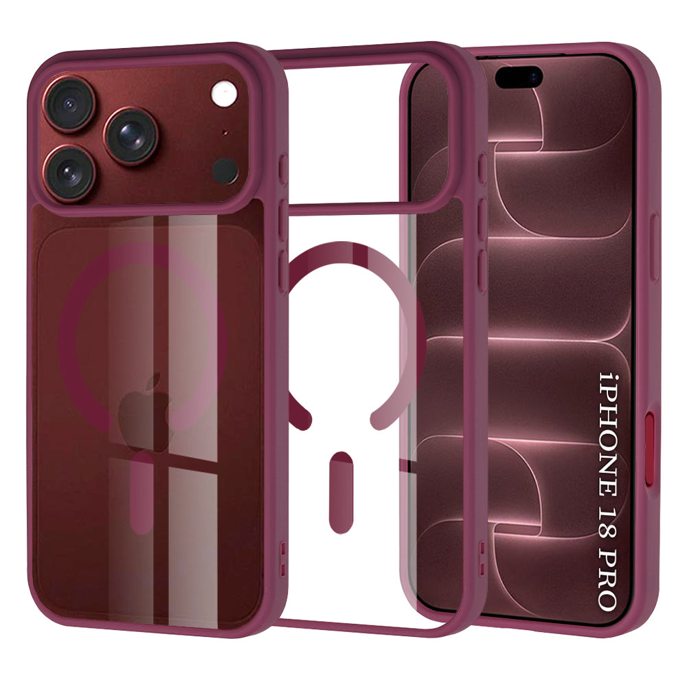 Husa de protectie Techsuit MagSafe Pro compatibil cu iPhone 18 Pro / iPhone 17 Pro, Visiniu