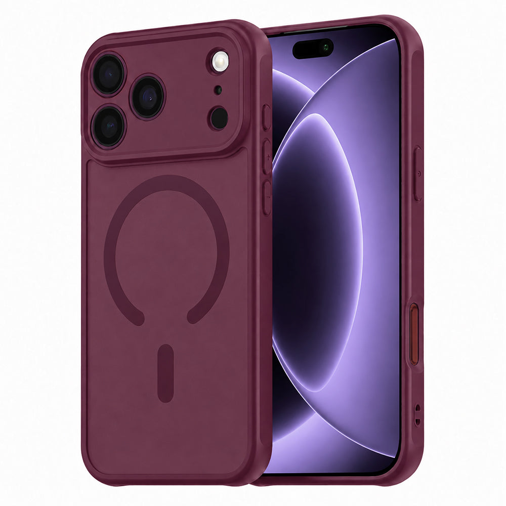 Husa de protectie Techsuit HaloFrost II MagSafe compatibil cu iPhone 18 Pro / iPhone 17 Pro, Visiniu