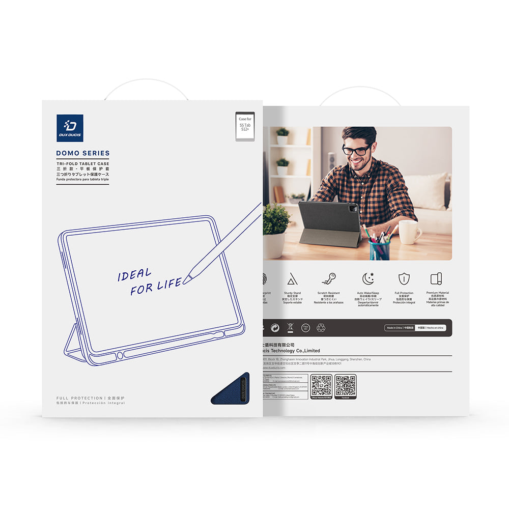 Husa de protectie tableta Dux Ducis Domo Series compatibil cu Samsung Galaxy Tab S12 Plus, Roz