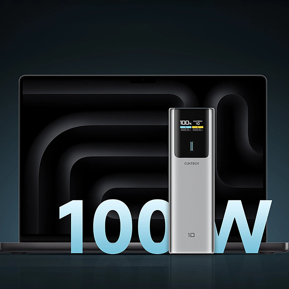 Baterie externa Cuktech CKPB100PGLBL, 10000mAh, USB / USB-C, 150W, Gri