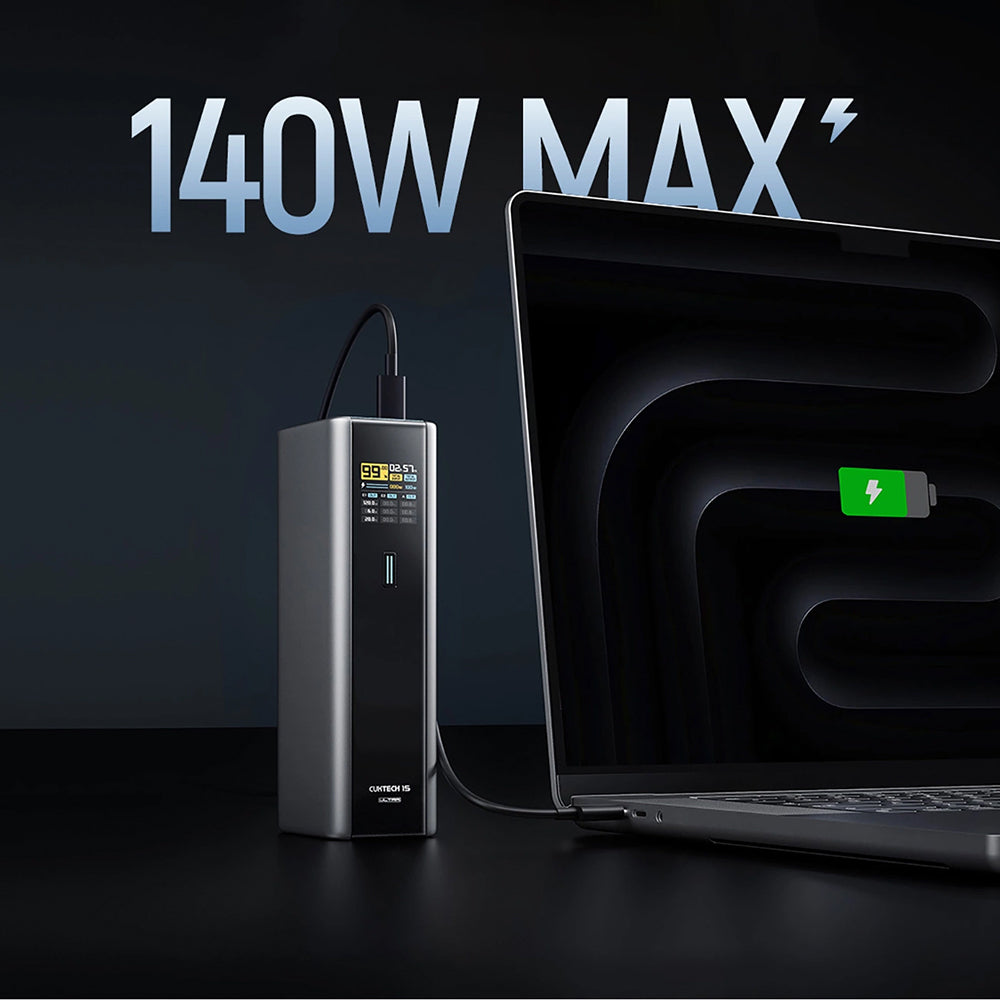 Baterie externa Cuktech PB200U (CKPB200UGLGR), 20000mAh, USB-C / USB, 210W, Gri