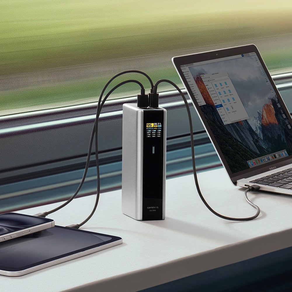 Baterie externa Cuktech PB200U (CKPB200UGLGR), 20000mAh, USB-C / USB, 210W, Gri