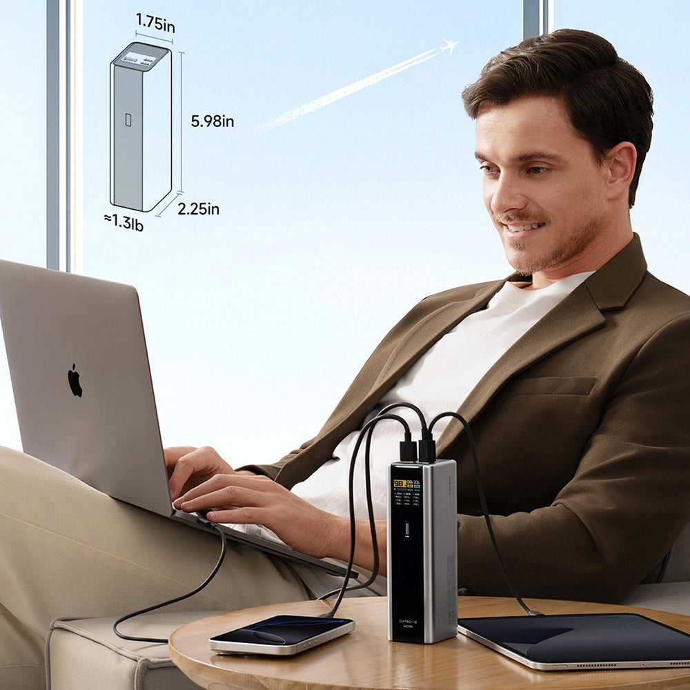 Baterie externa Cuktech PB200U (CKPB200UGLGR), 20000mAh, USB-C / USB, 210W, Gri